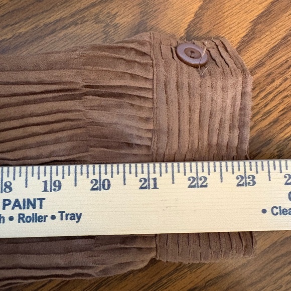 Toni Morgan Medium Chocolate Brown Jacket Button Down Pleated Collared Patterned - Picture 13 of 16